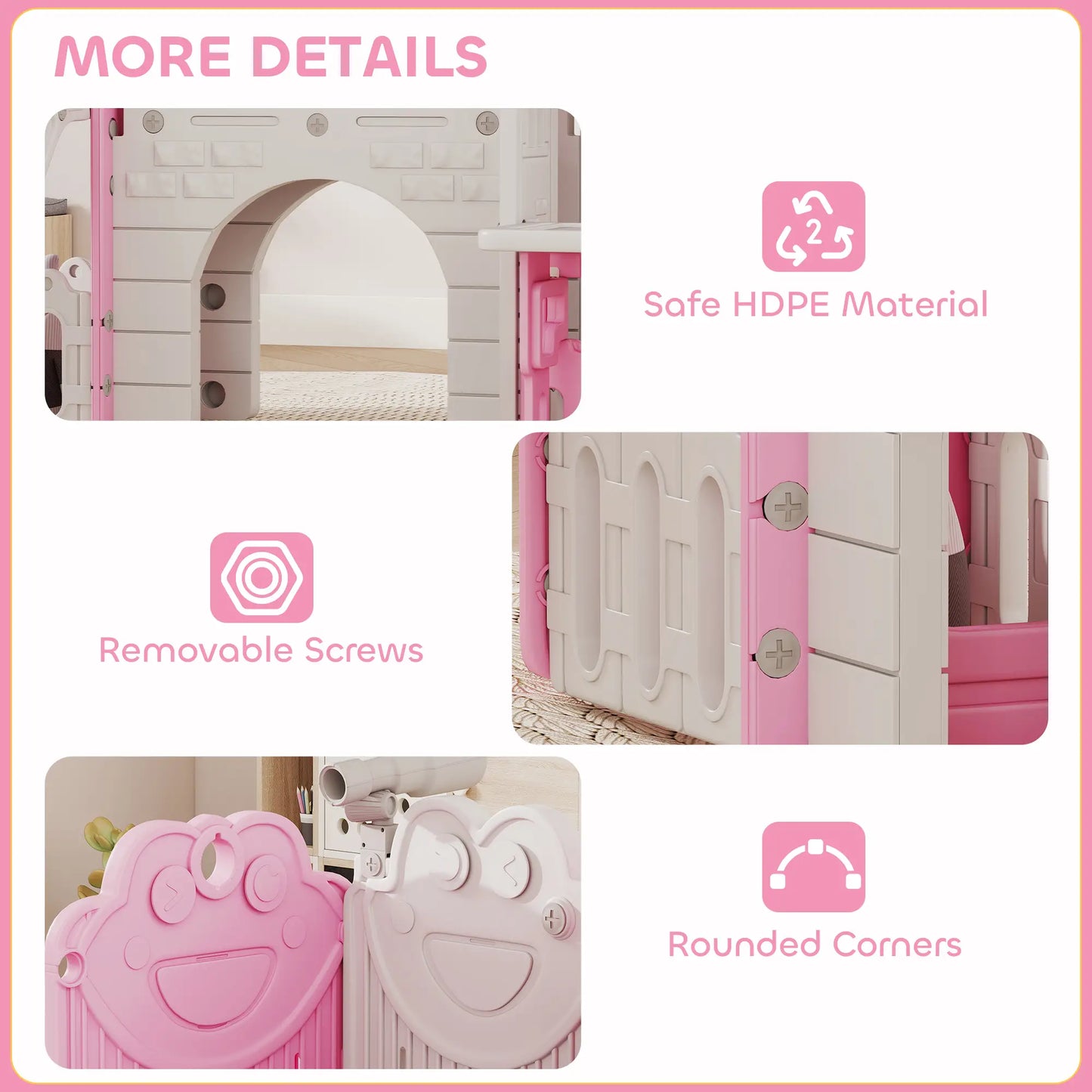 7-in-1 Toddler Slide Climber Playset with Playhouse and Basketball Hoop, Pink Gym Sets & Swings at Gallery Canada