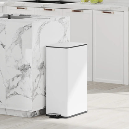 5.3 Gallon Stainless Steel Kitchen Trash Can, Soft-Close Lid, Foot Pedal, White Household Supplies at Gallery Canada