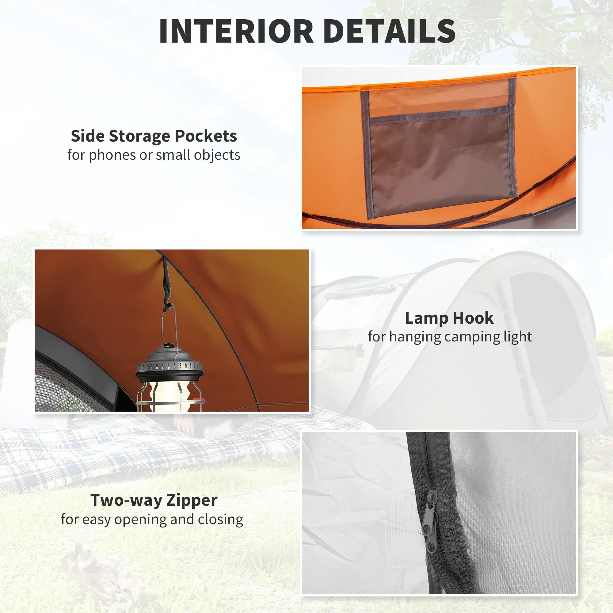 4 Person Pop Up Tent, Automatic Setup, Orange Camping Tents at Gallery Canada