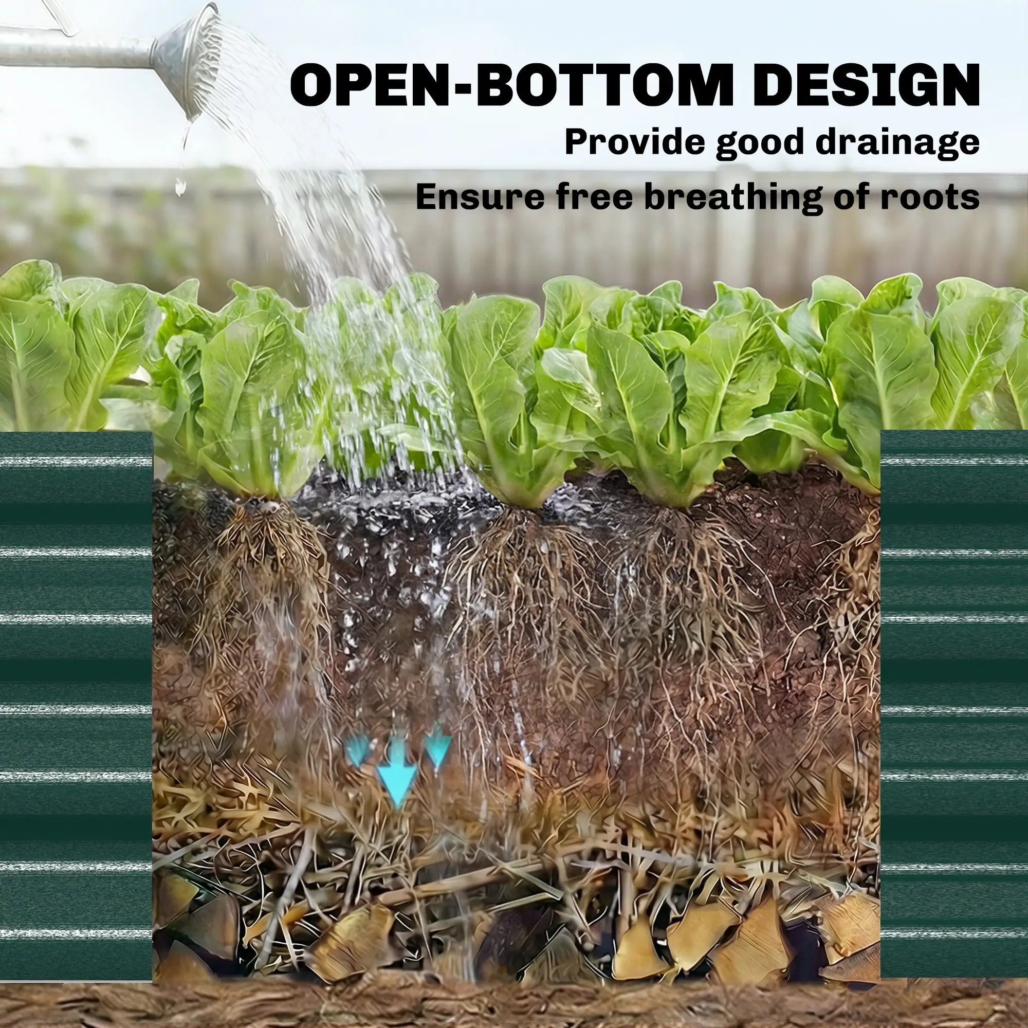 12 x 4 x 1ft Galvanized Raised Garden Bed, Reinforced Outdoor Planter Box, Green Galvanized Planter Boxes at Gallery Canada