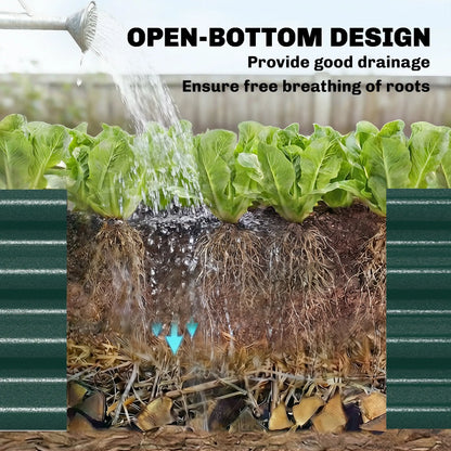 12 x 4 x 1ft Galvanized Raised Garden Bed, Reinforced Outdoor Planter Box, Green Galvanized Planter Boxes at Gallery Canada