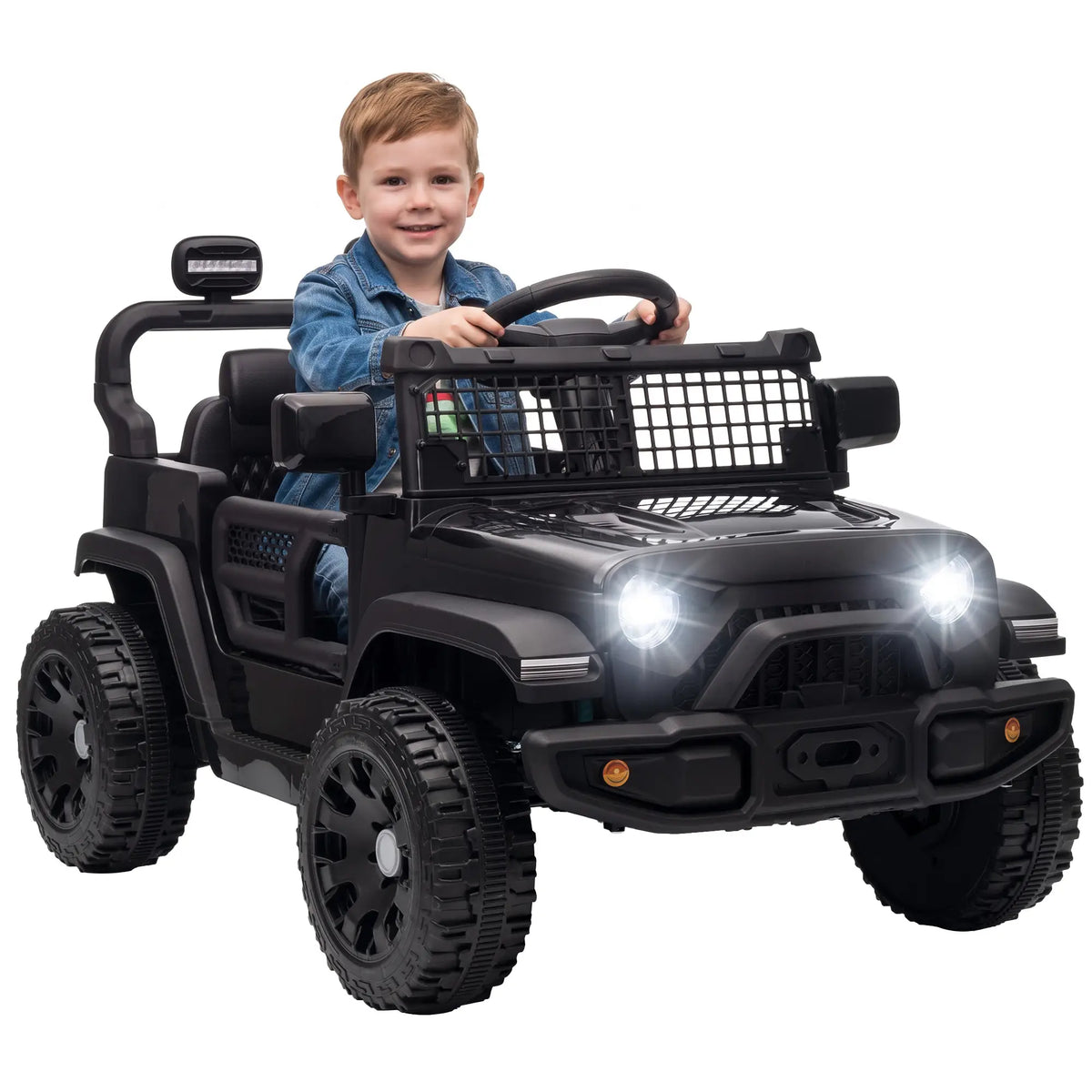 Voiture électrique pour enfants 12V, télécommande, double moteur, noire, noire