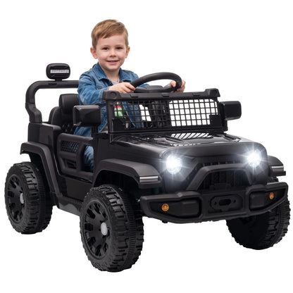 Voiture électrique pour enfants 12V, télécommande, double moteur, noire, noire