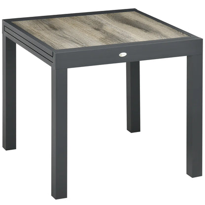 Extendable Dining Table, Rectangular Outdoor Table, Aluminum Frame, Plastic Top, Beige Patio Dinning Tables Beige, Grey at Gallery Canada