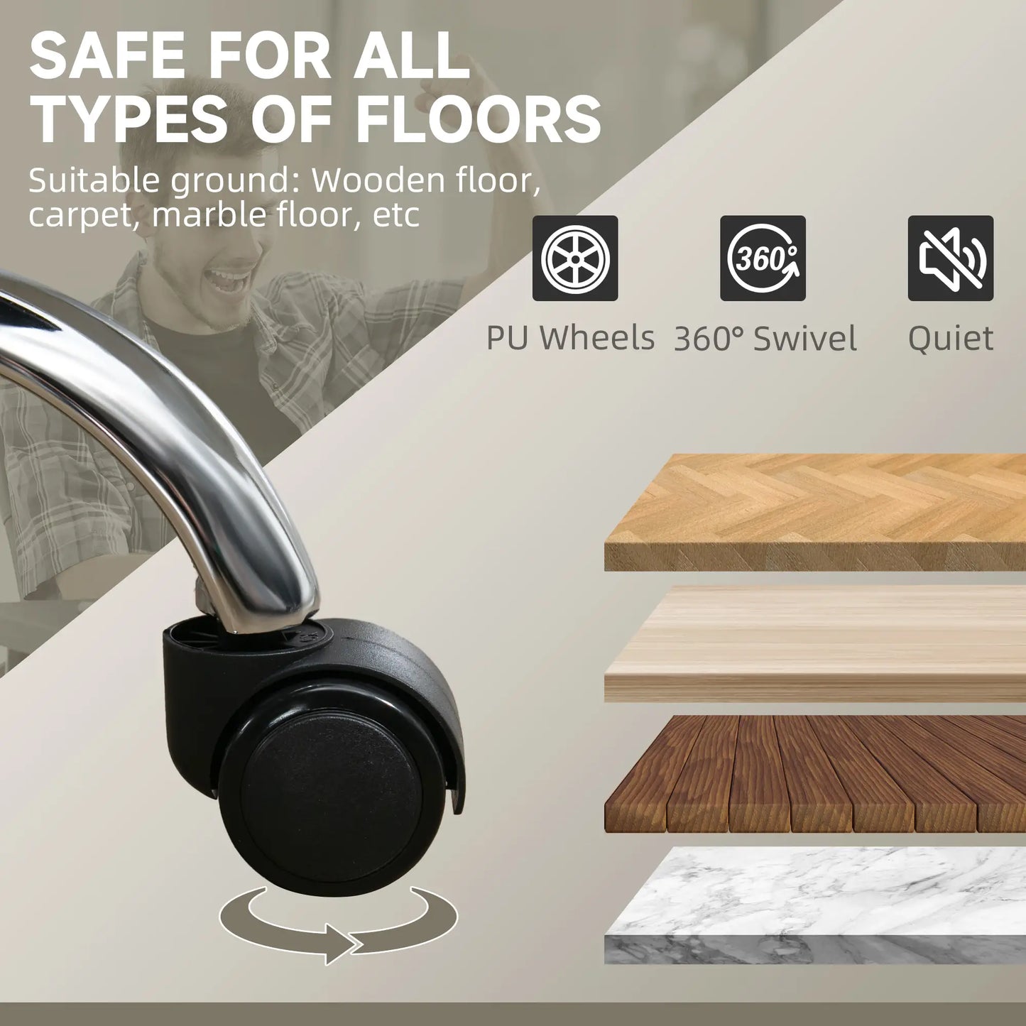 Reclining Massage Office Chair, 6-Point Vibration, Footrest, High Back, White Massage Chairs at Gallery Canada