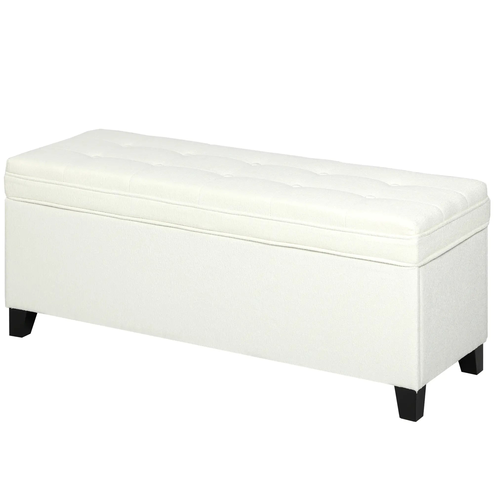 Storage Ottoman Bench, Foot Rest, 47 Inches, Cream White Storage Ottomans & Benches Cream at Gallery Canada