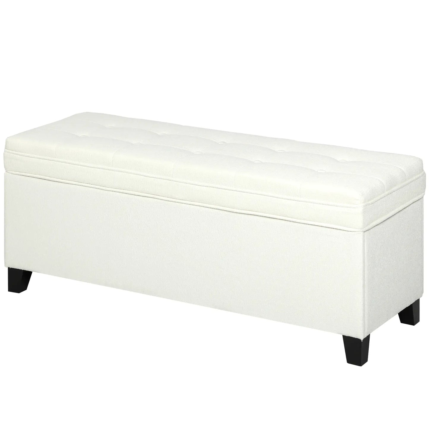 Storage Ottoman Bench, Foot Rest, 47 Inches, Cream White Storage Ottomans & Benches Cream at Gallery Canada