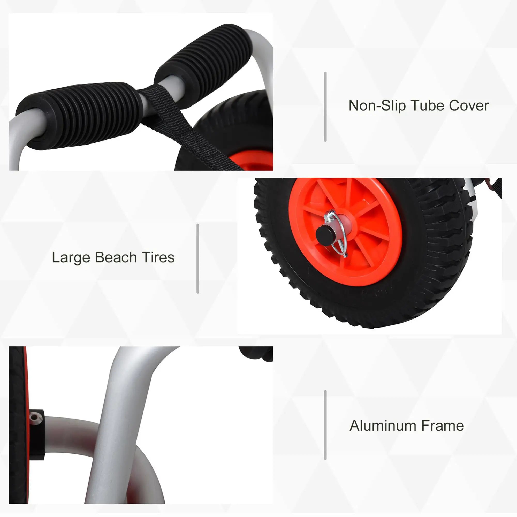 Kayak Cart Dolly, Flat-Free Wheels, Aluminum Frame, Folding, Silver Kayak Carts at Gallery Canada