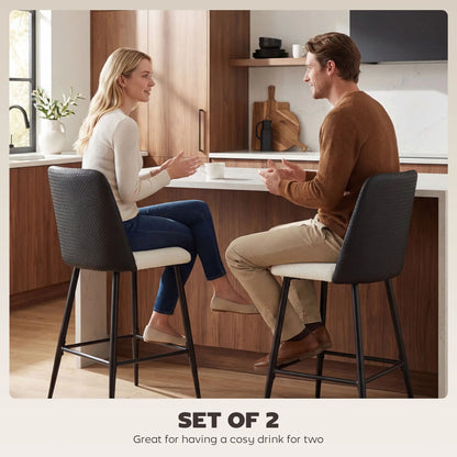 Counter Height Bar Stools Set of 2, 26", Black Bar Stools at Gallery Canada