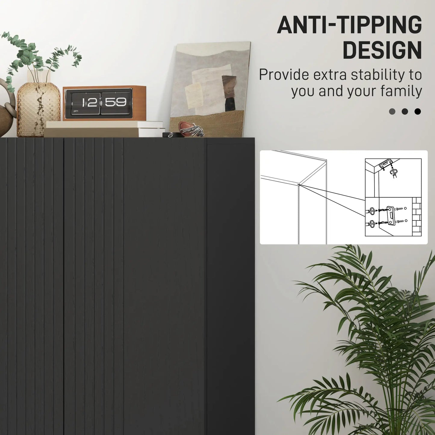 Shoe Storage Cabinet, Adjustable Shelves, Soft-Close Hinges, 15-20 Pairs, Black Shoe Storage Cabinets & Racks at Gallery Canada