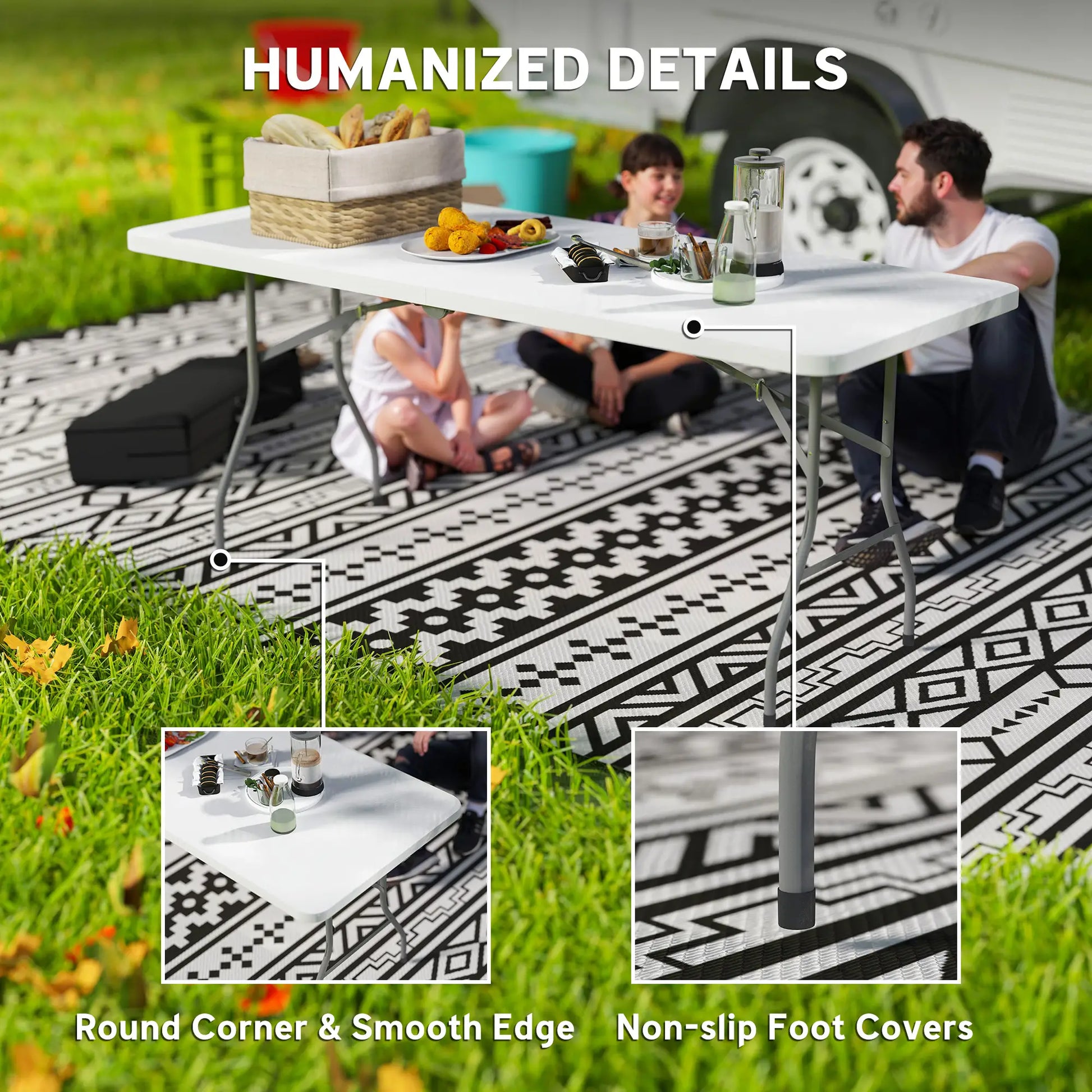 6ft Folding Table, Portable Plastic Camping Table, Outdoor Indoor Picnic Picnic Tables & Camping Chairs at Gallery Canada