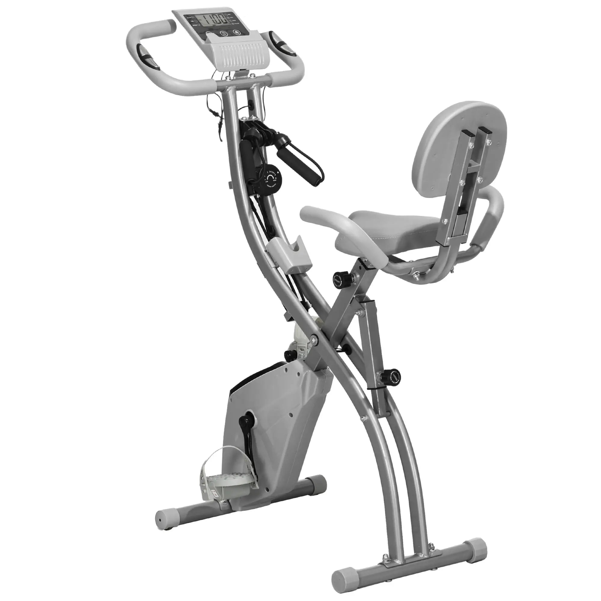 Folding Exercise Bike, 8-Level Magnetic Resistance, Adjustable Seat, Grey Exercise & Stationary Bikes at Gallery Canada