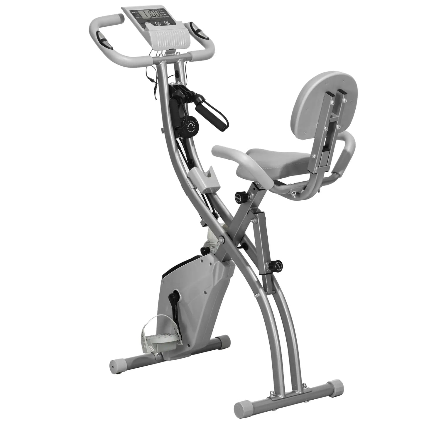 Folding Exercise Bike, 8-Level Magnetic Resistance, Adjustable Seat, Grey Exercise & Stationary Bikes at Gallery Canada