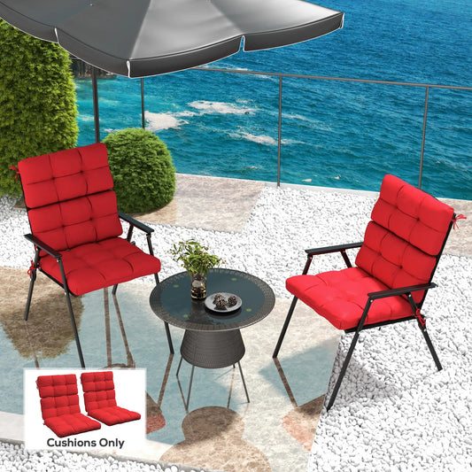 2-Piece Back Seat Cushion, Outdoor Patio Chair Cushions, Button Tufted, Red Patio Chair Cushions Red at Gallery Canada