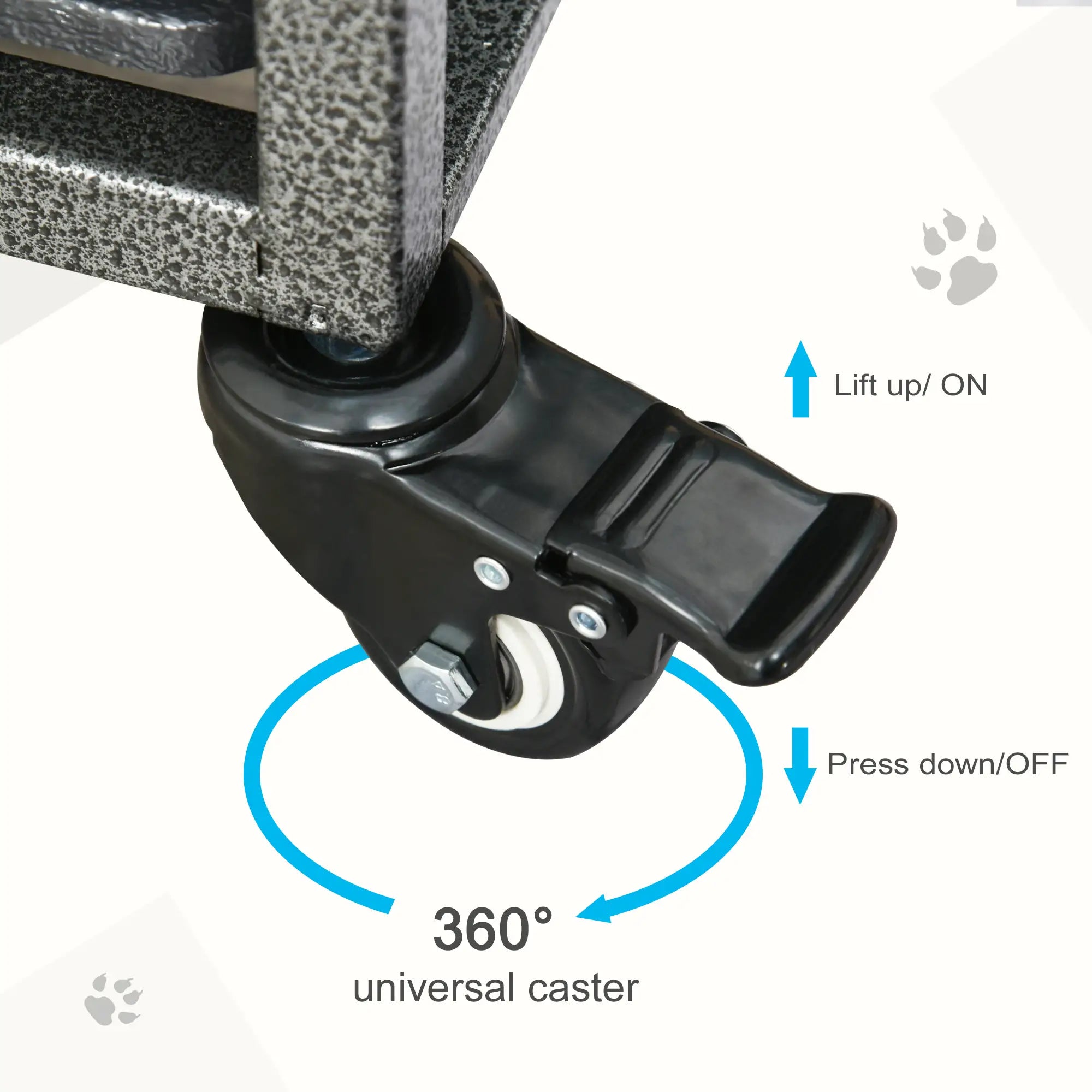 Heavy Duty Dog Crate With Wheels, Openable Top, Removable Tray, 36.4