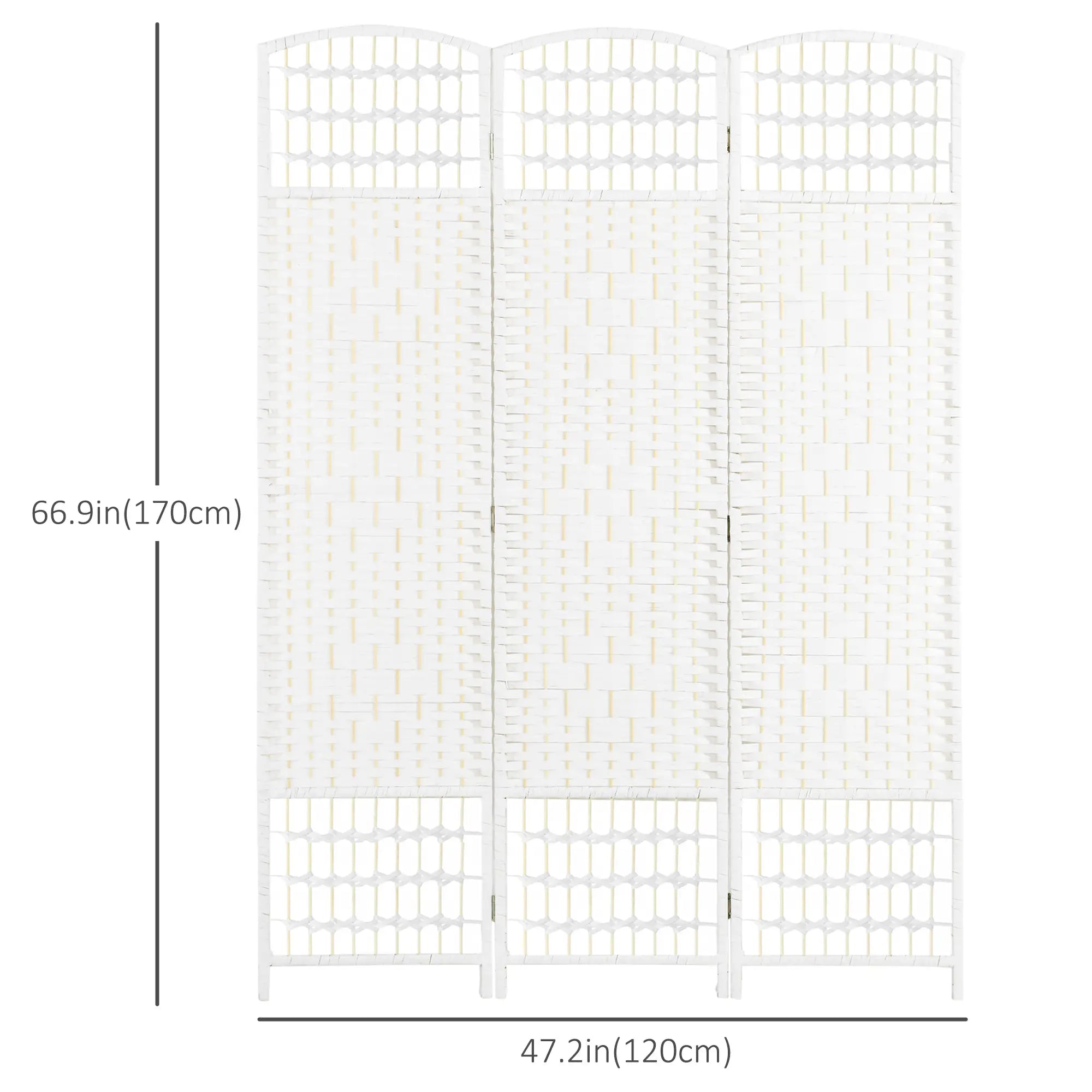 3 Panel Folding Room Divider, Portable Privacy Screen, White Room Dividers at Gallery Canada