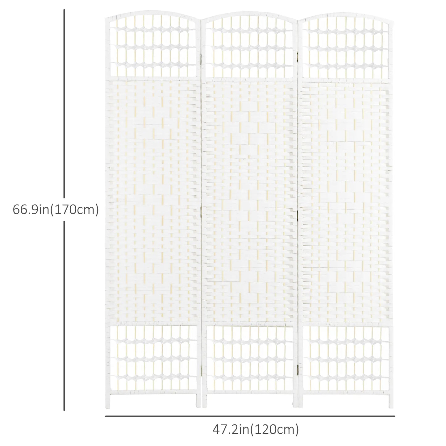 3 Panel Folding Room Divider, Portable Privacy Screen, White Room Dividers at Gallery Canada