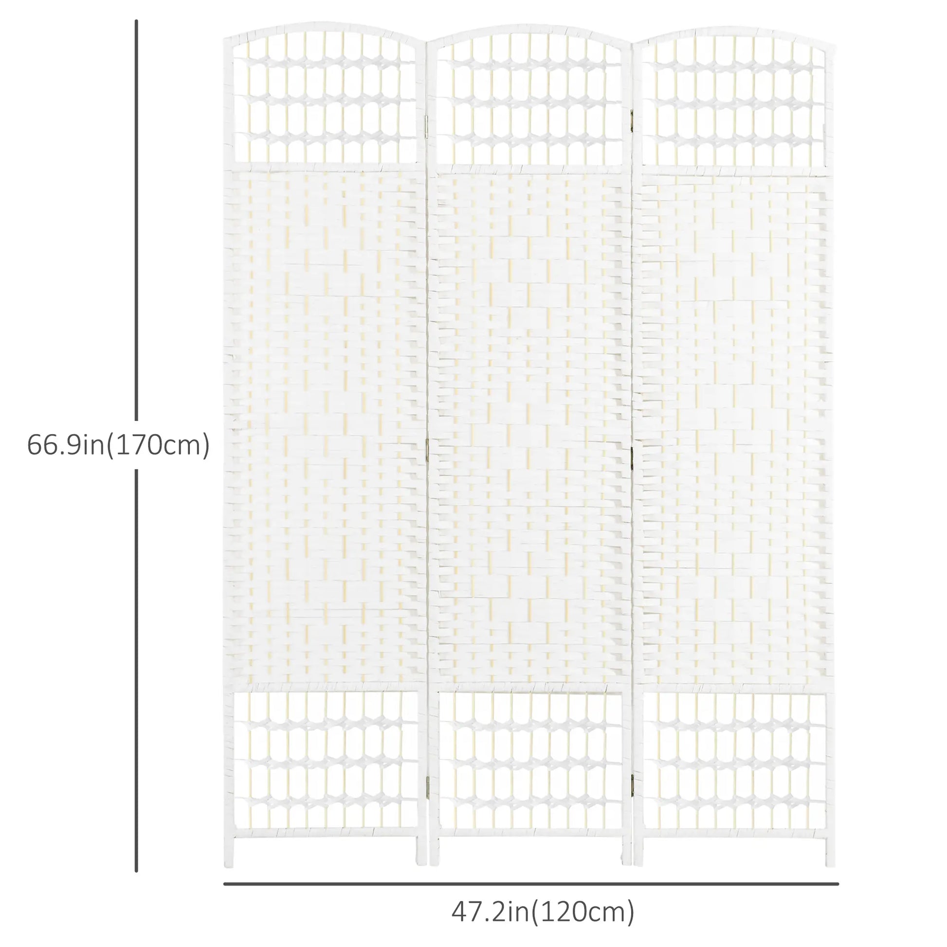 3 Panel Folding Room Divider, Portable Privacy Screen, White Room Dividers at Gallery Canada