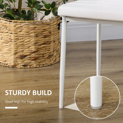 Modern Upholstered PU Leather Dining Chairs, Set of 6, White Bar Stools at Gallery Canada