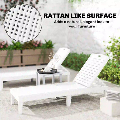 Waterproof Resin Lounge Chairs, Set of 2, 4-Position Adjustable Backrest, White Lounger Chairs at Gallery Canada