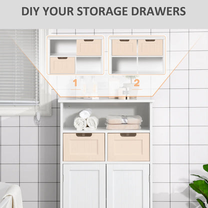 Freestanding Bathroom Cabinet, Adjustable Shelf, Drawers, Small, White Bathroom Cabinets at Gallery Canada