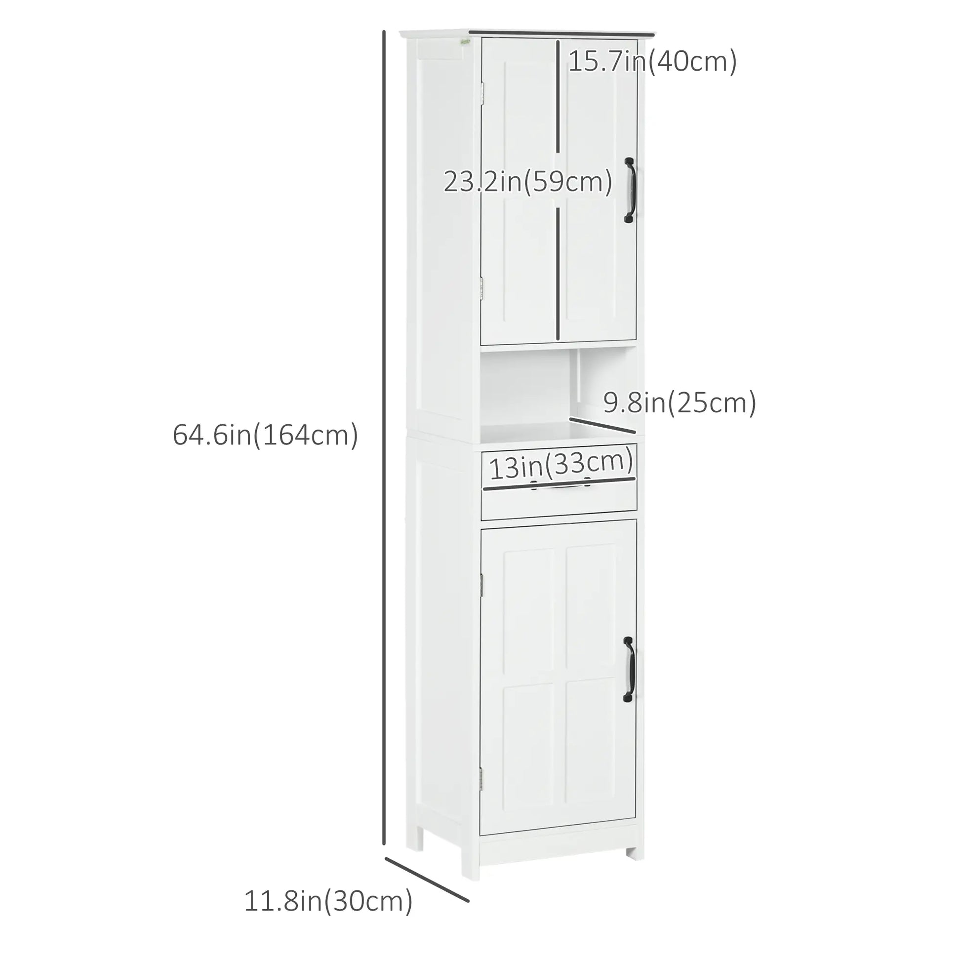 Modern Bathroom Cabinet, Narrow Vanity with Open Shelf, White Bathroom Cabinets at Gallery Canada