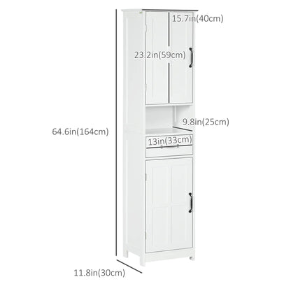 Modern Bathroom Cabinet, Narrow Vanity with Open Shelf, White Bathroom Cabinets at Gallery Canada