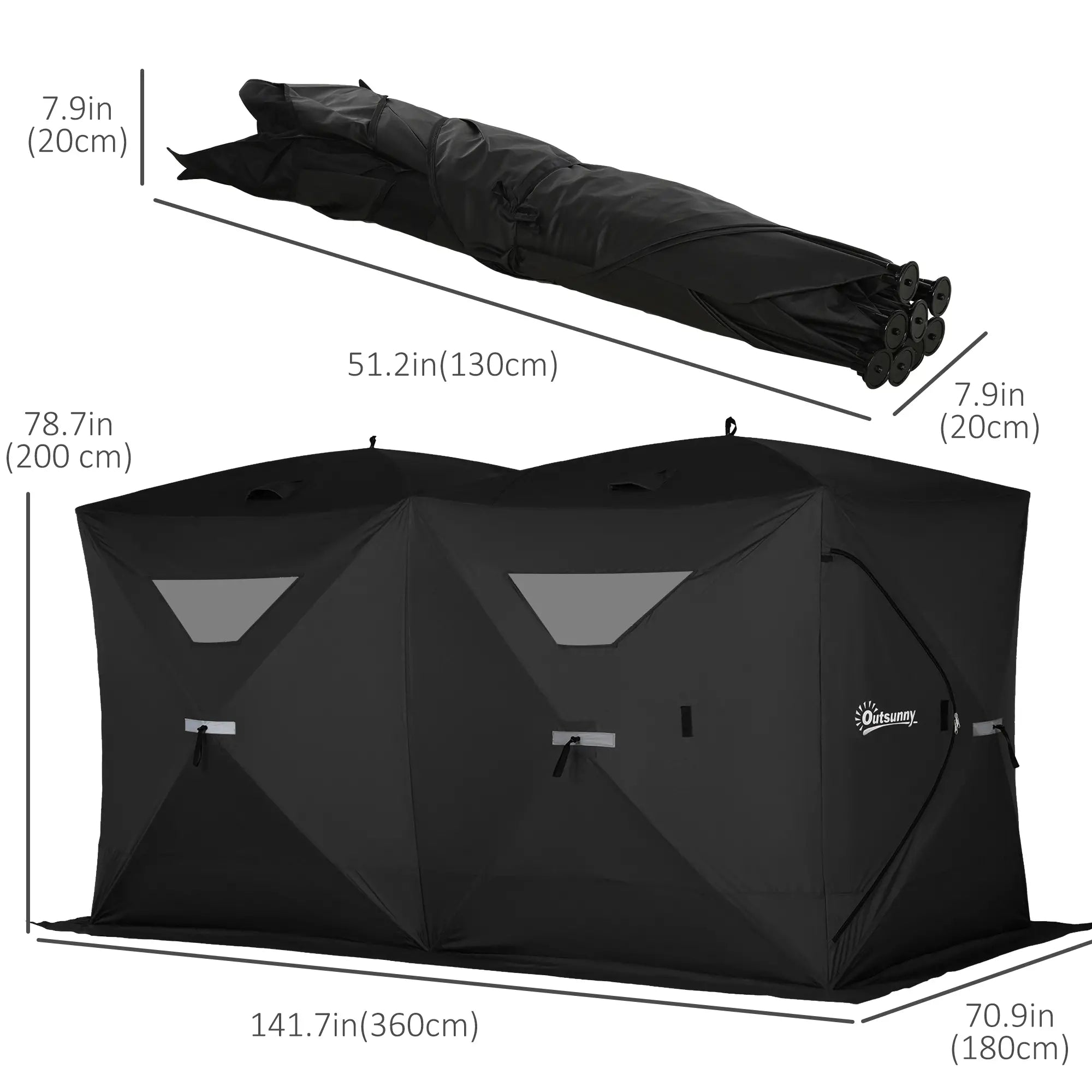 5-8 Person Pop-Up Ice Fishing Shelter, Portable Tent, Black Ice Fishing Tents at Gallery Canada