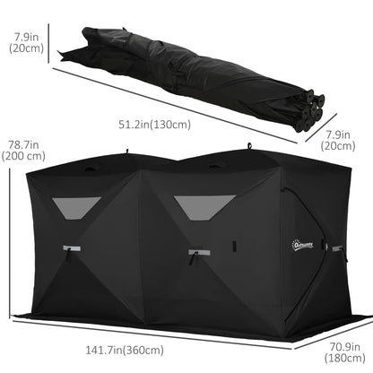 5-8 Person Pop-Up Ice Fishing Shelter, Portable Tent, Black Ice Fishing Tents at Gallery Canada