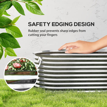 5 x 2.5 x 2ft Galvanized Raised Garden Bed, Oval Planter Box, Silver Raised Garden Beds at Gallery Canada