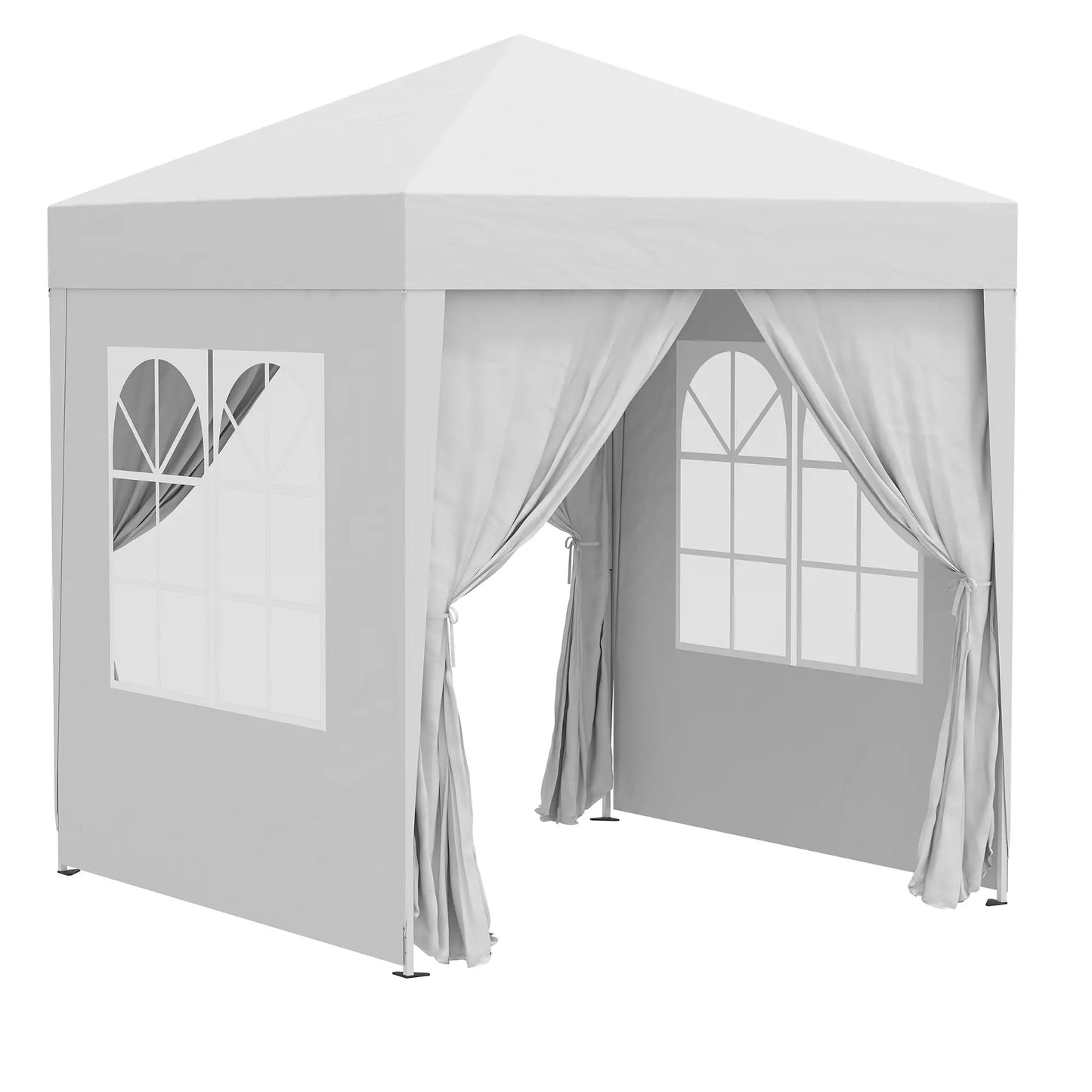 6.6'x6.6' Pop Up Canopy Tent, Instant Sun Shelter, White Pop Up Canopies at Gallery Canada