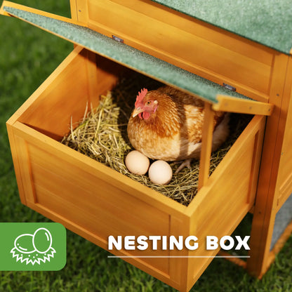 117 Extra Large Chicken Coop, Asphalt Roof, Wooden Hen House, Slide-out Tray, Quail Hutch, Nesting Box, Orange Chicken Coops at Gallery Canada