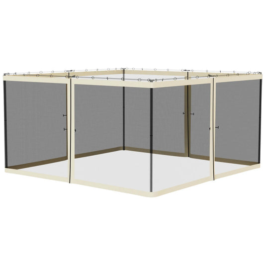 Replacement Mosquito Netting, 13' x 13', Cream White, Black Gazebos Black, Cream White at Gallery Canada
