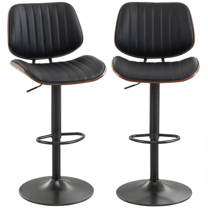 Swivel Bar Stools Set of 2, Counter Height, Adjustable, Black Bar Stools Black at Gallery Canada