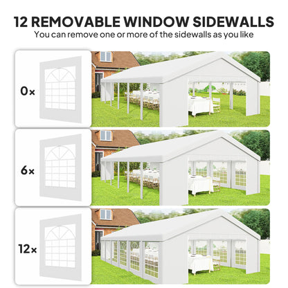 20' x 40' Party Tent, Outdoor Canopy With 12 Removable Windows Canopy Tents at Gallery Canada