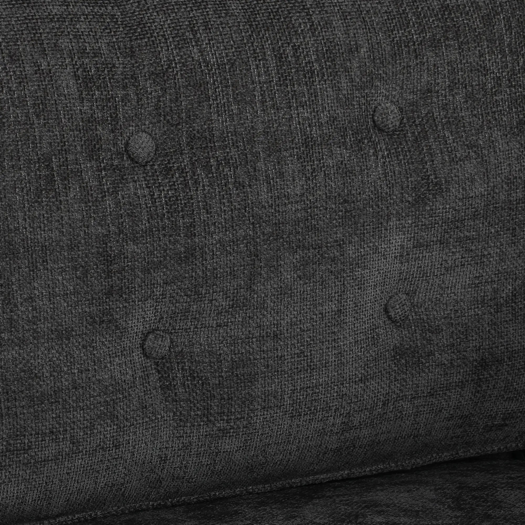 3 Seater Sofa Upholstered with Padded Cushion Modern Button Tufted Couch with Wood Legs, Dark Grey 3-Seater Sofas at Gallery Canada