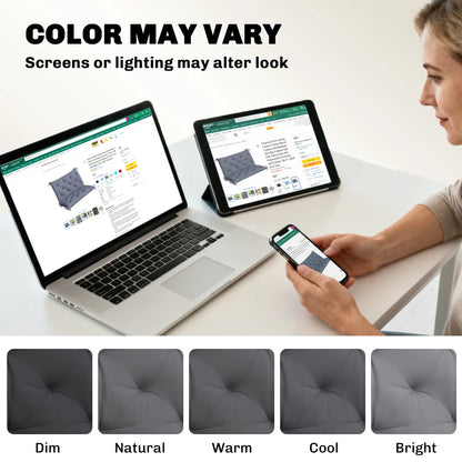 Porch Swing Cushion, Garden Bench Cushion with Backrest, Non-Slip, 39.4" x 38.6", Dark Grey Patio Chair Cushions at Gallery Canada