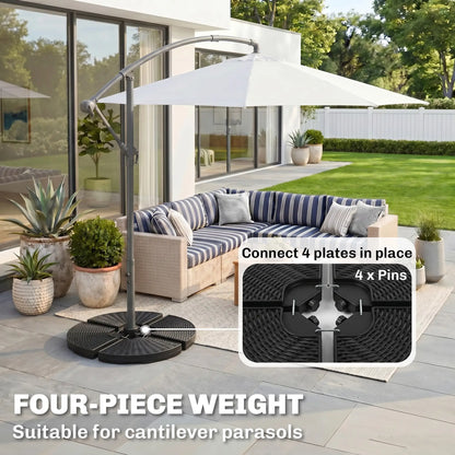 4PCs Cantilever Umbrella Base Weights, Wicker Effect HDPE, Black Umbrella Bases at Gallery Canada
