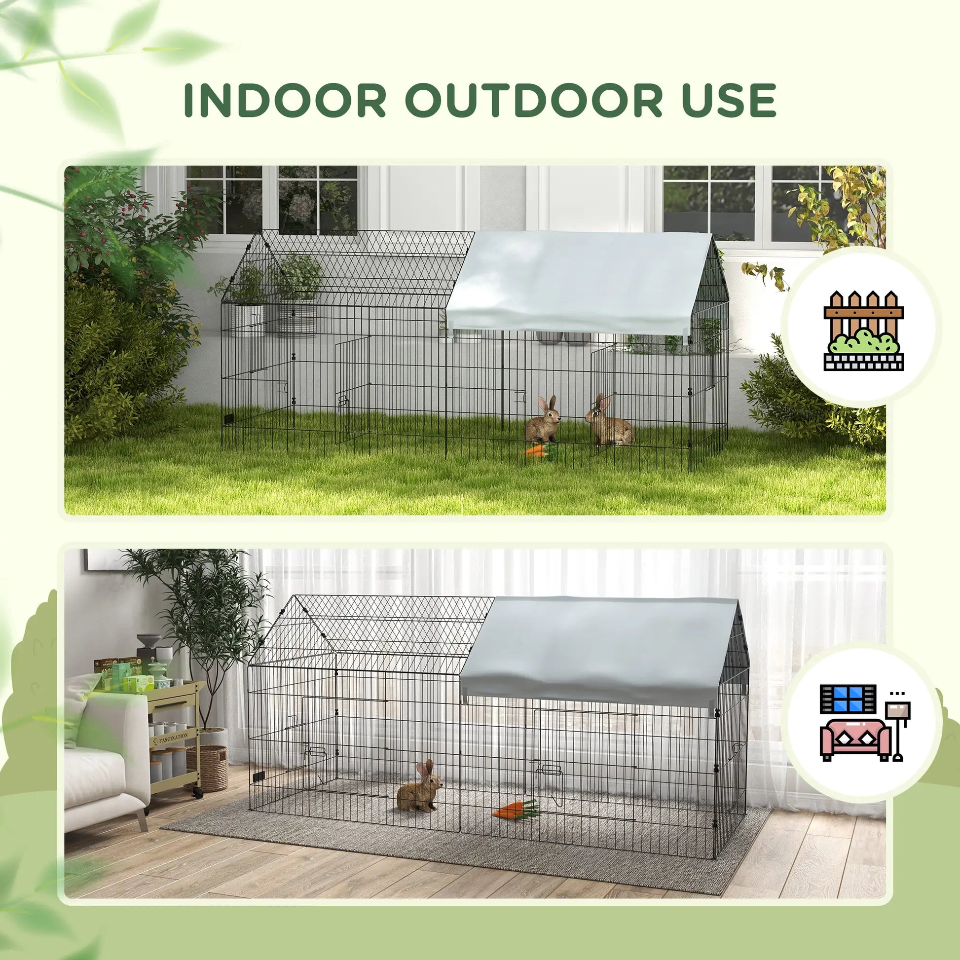 87" Small Animal Cage with Roof, Indoor/Outdoor Use, for Chicken, Rabbits, Chinchillas, Silver Houses & Habitats at Gallery Canada