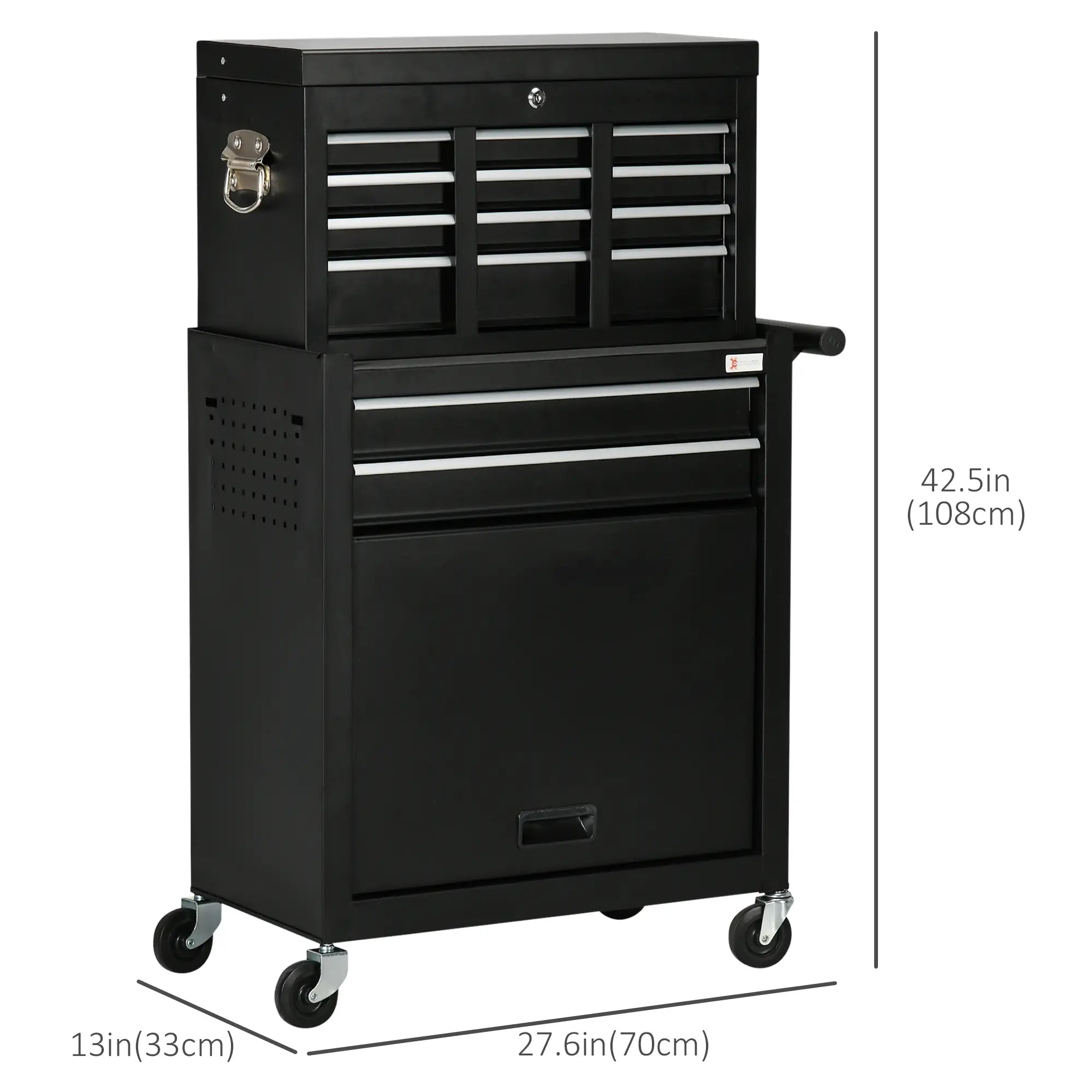 6-Drawer Tool Chest, 4 Wheels, Lockable Rolling Storage Cabinet, Black Tool Organizers at Gallery Canada