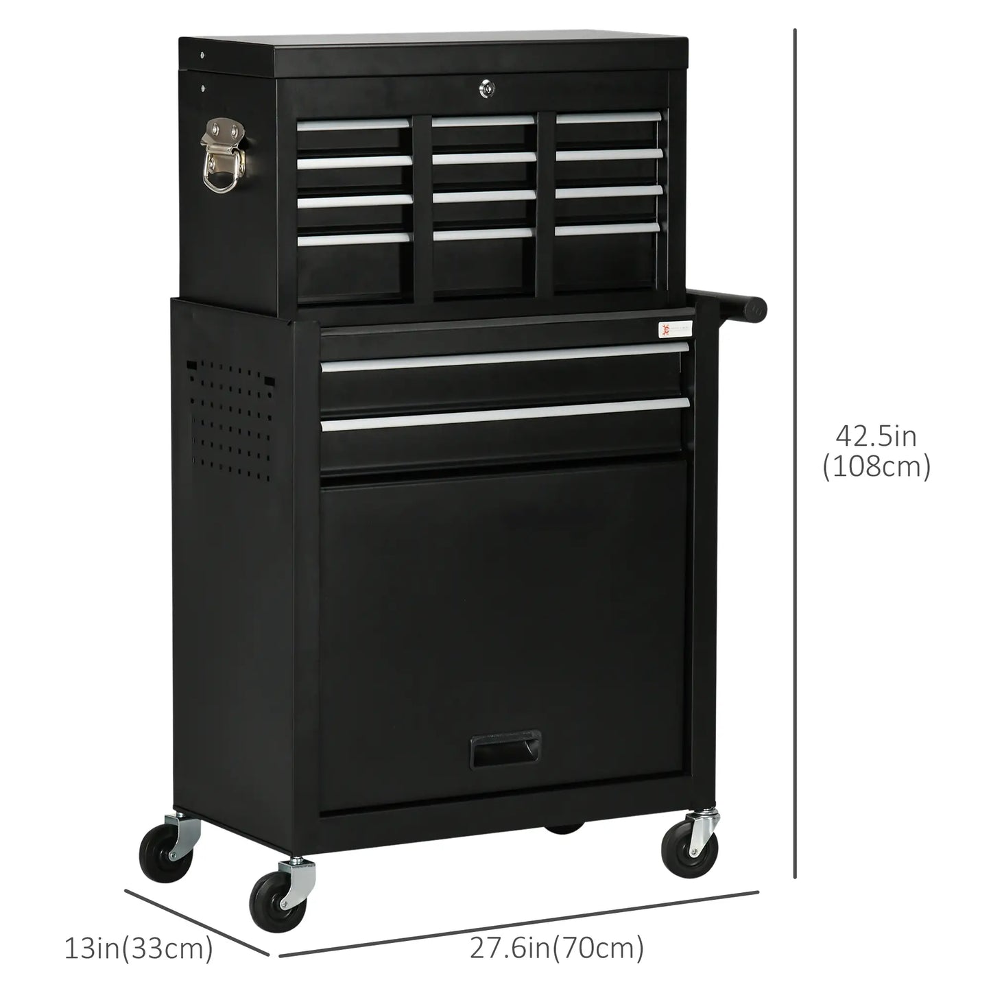 6-Drawer Tool Chest, 4 Wheels, Lockable Rolling Storage Cabinet, Black Tool Organizers at Gallery Canada
