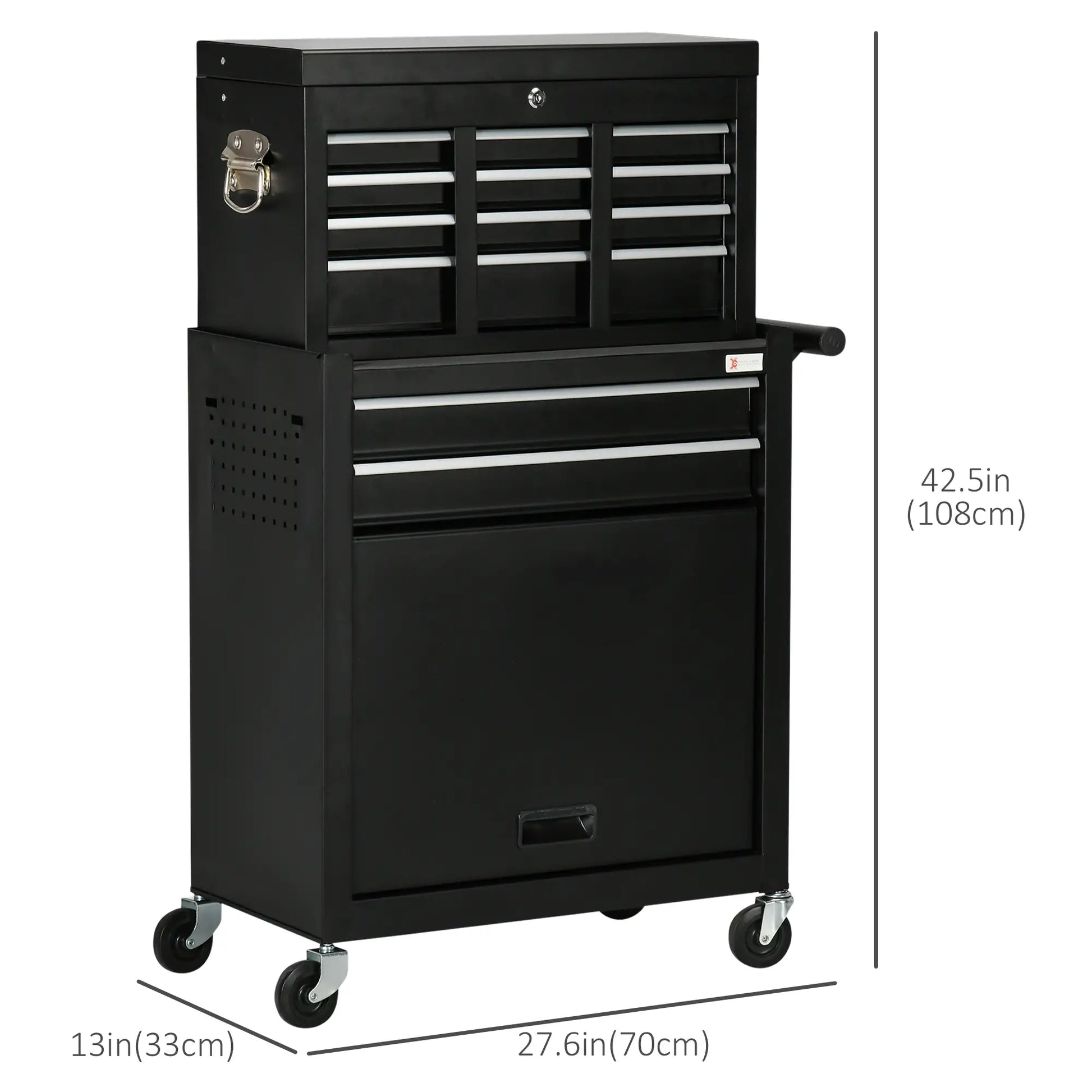 6-Drawer Tool Chest, 4 Wheels, Lockable Rolling Storage Cabinet, Black Tool Organizers at Gallery Canada