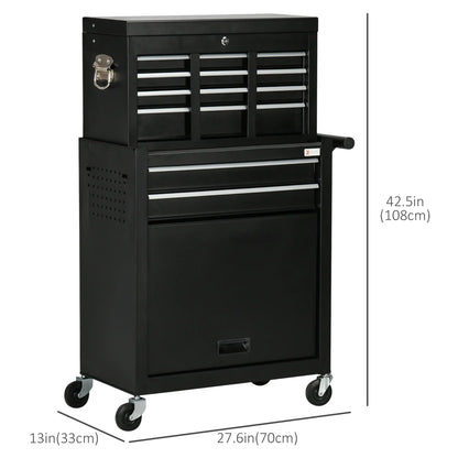 6-Drawer Tool Chest, 4 Wheels, Lockable Rolling Storage Cabinet, Black Tool Organizers at Gallery Canada