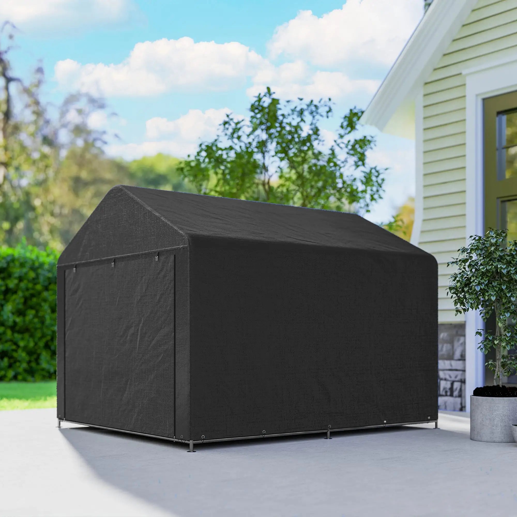 6.6' x 7.8' Portable Shed, Waterproof Bike Tent, Black Sheds at Gallery Canada