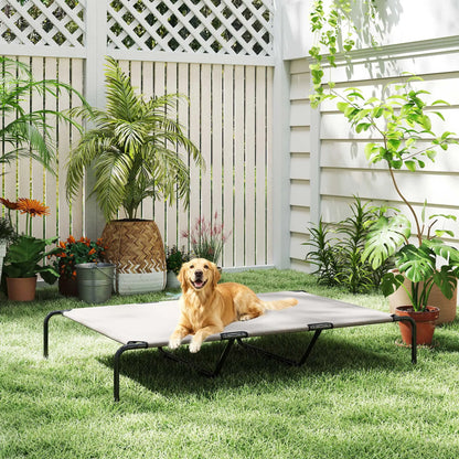 Large Dog Bed, Elevated Outdoor Cot, Breathable Mesh, Beige Elevated Dog Beds at Gallery Canada
