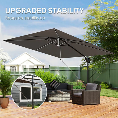10 x 9.7 Ft Offset Cantilever Patio Umbrella With Lights, Dark Grey Offset Cantilever Umbrellas at Gallery Canada