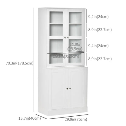 Modern Bookcase Storage Cabinet with Doors, 2 Adjustable Shelves, White White Bookshelves at Gallery Canada