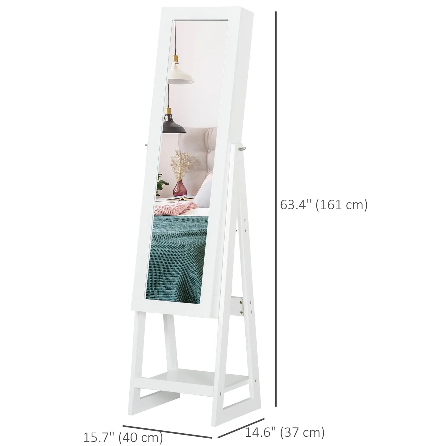 Jewellery Cabinet with Full-Length Mirror, White Jewellery Armoire & Jewellery Mirror Cabinets at Gallery Canada