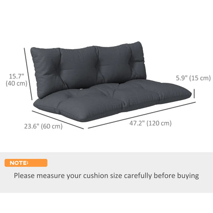 2 Seater 6" Thick Outdoor Seat Cushions With Back Cushion, Dark Grey Patio Chair Cushions at Gallery Canada