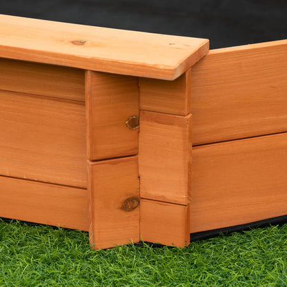 Kids Sandbox with Cover, Seat, 55" x 55" x 8.5", Red Sandboxes & Accessories at Gallery Canada
